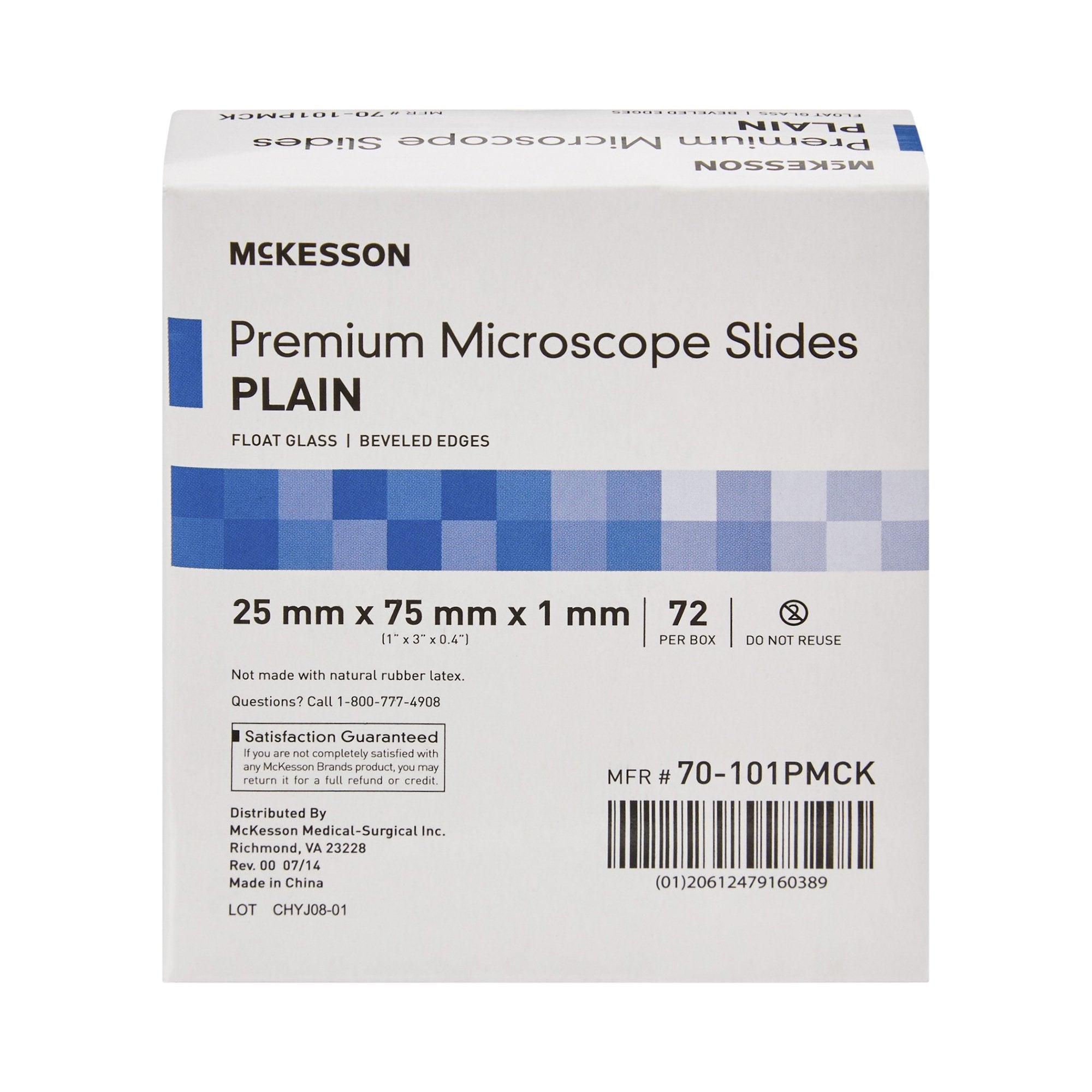 McKesson Premium Plain Microscope Slide, 25 x 75 mm-Microscope Slide McKesson 25 X 75 X 1 mm Plain