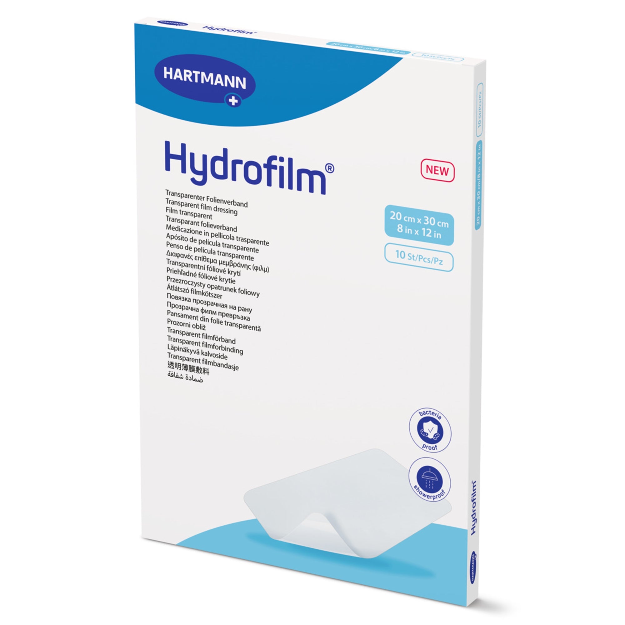 Hydrofilm Wound Dressing, 8 x 12 Inch-Transparent Film Dressing Hydrofilm 8 X 12 Inch 4 Tab Delivery Rectangle Sterile