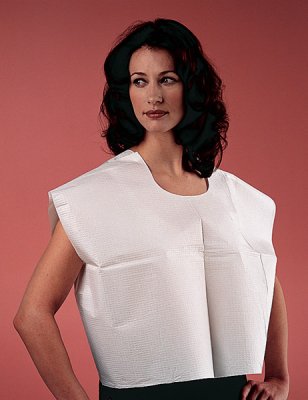 Tidi Choice Exam Cape, 30 x 21 in., White-Exam Cape Tidi White One Size Fits Most Front / Back Opening Without Closure Unisex