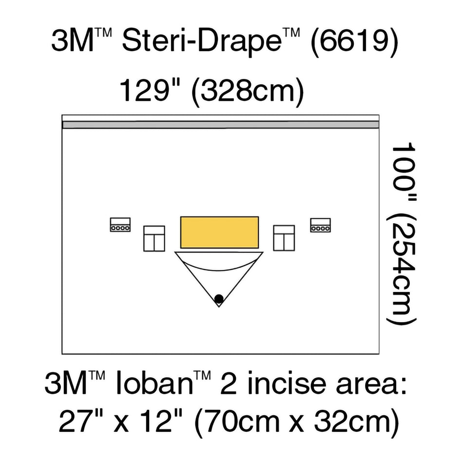 3M� Steri-Drape� Sterile Large Isolation Orthopedic Drape, 129 x 100 Inch-Orthopedic Drape 3M� Steri-Drape� Large Isolation Drape with Incise and Pouch 129 W X 100 L Inch Sterile
