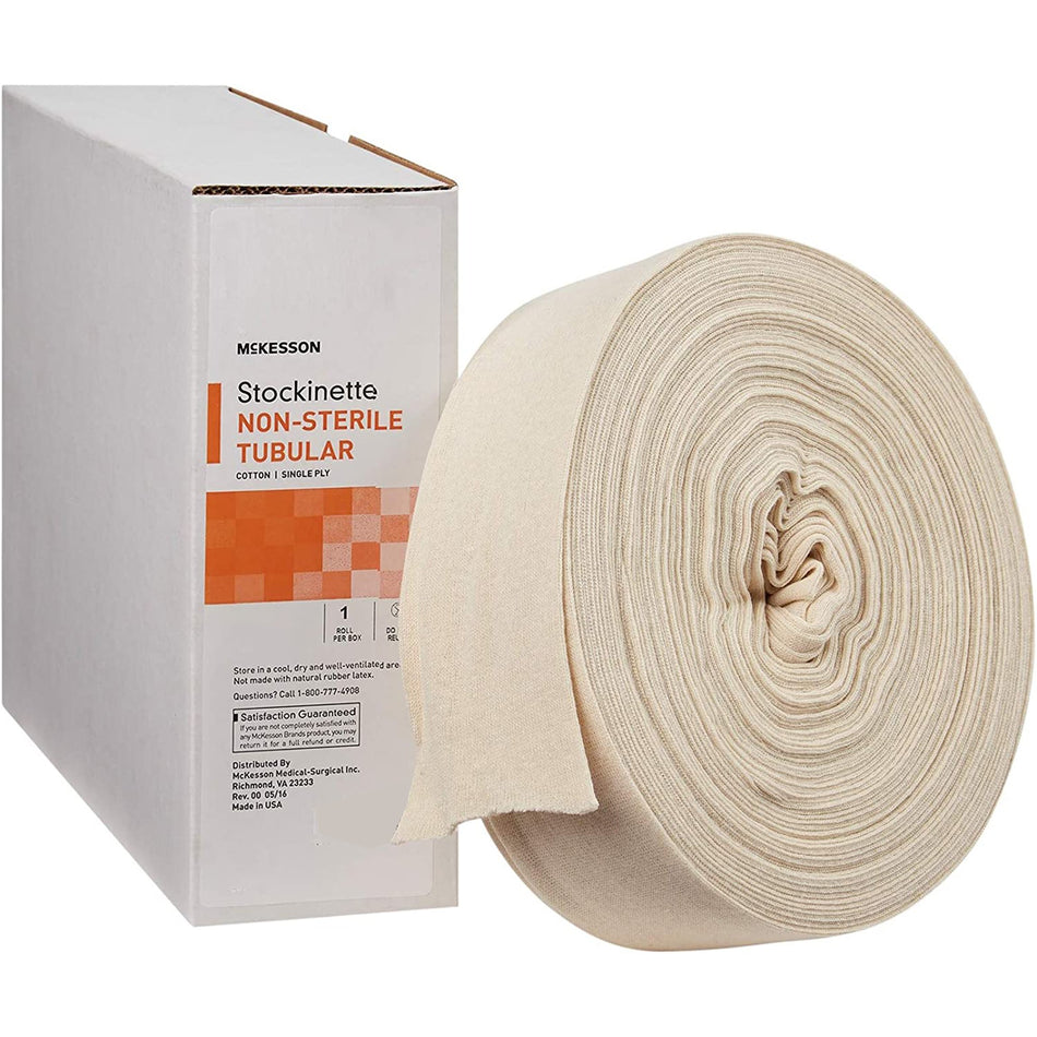 McKesson White Polyester Tubular Stockinette, 6 Inch x 25 Yard-Stockinette Tubular McKesson 6 Inch X 25 Yard Polyester NonSterile