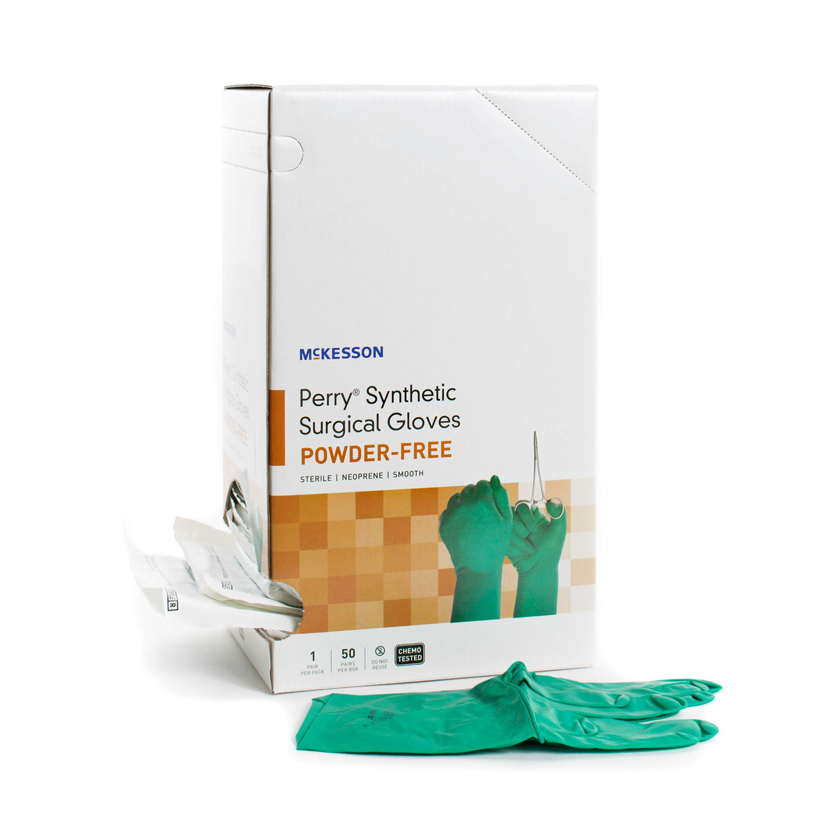McKesson Perry® Performance Plus Polychloroprene Surgical Glove, Size 5.5, Green - Gloves>Surgical Gloves - McKesson Brand
