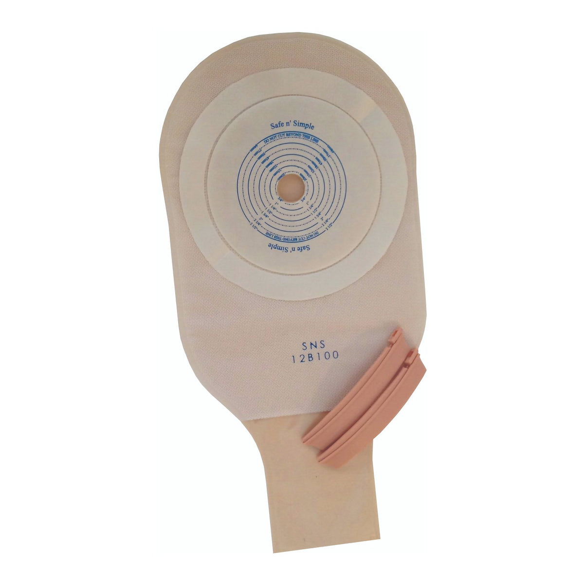 Safe N Simple Ostomy Pouch-"Ostomy Pouch Safe n' Simple One-Piece System 12 Inch Length Flat, Trim to Fit Drainable"