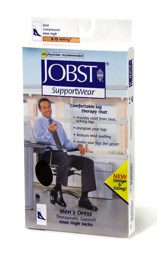 Jobst For Men 8-15 Over-The-Calf Sock Navy Small - Jobst Mens8-15-Calf-Dress Sock - Complete Medical