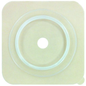 Securi-T Ostomy Barrier With Inch Stoma Opening-"Ostomy Barrier Securi-T Precut, Extended Wear Adhesive Tape Collar 44 mm Flange Green Code System 3/4 Inch Opening 5 X 5 Inch"