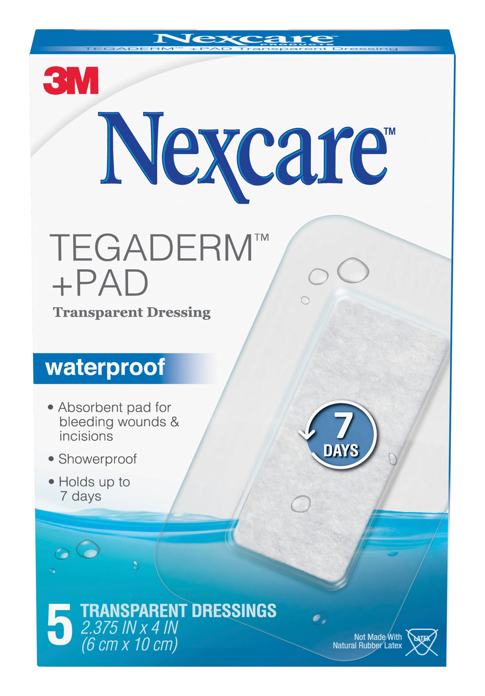 Nexcare� Transparent Dressing with Pad-Transparent Film Dressing with Pad Nexcare� Tegaderm�+ Pad 2-3/8 X 4 Inch 1 Tab Delivery Rectangle Sterile