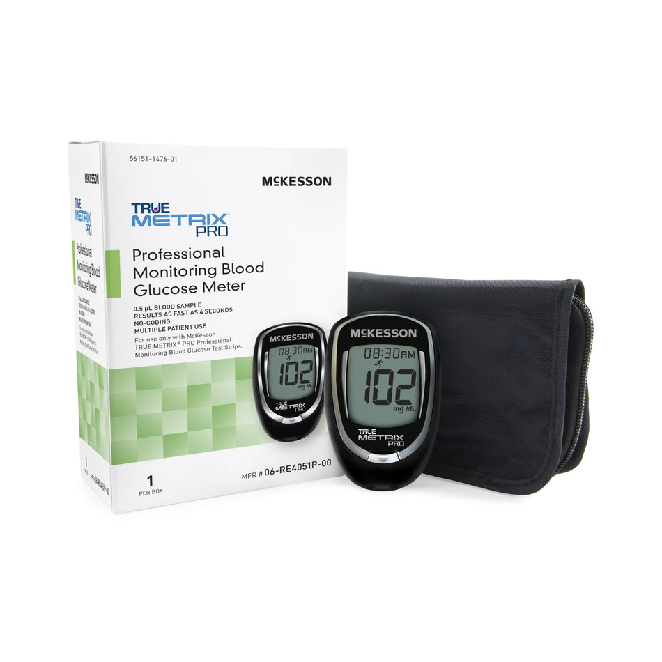 McKesson TRUE METRIX PRO Monitoring Blood Glucose Meter-Blood Glucose Meter McKesson TRUE METRIX PRO 4 Second Results Stores up to 500 Results No Coding Required