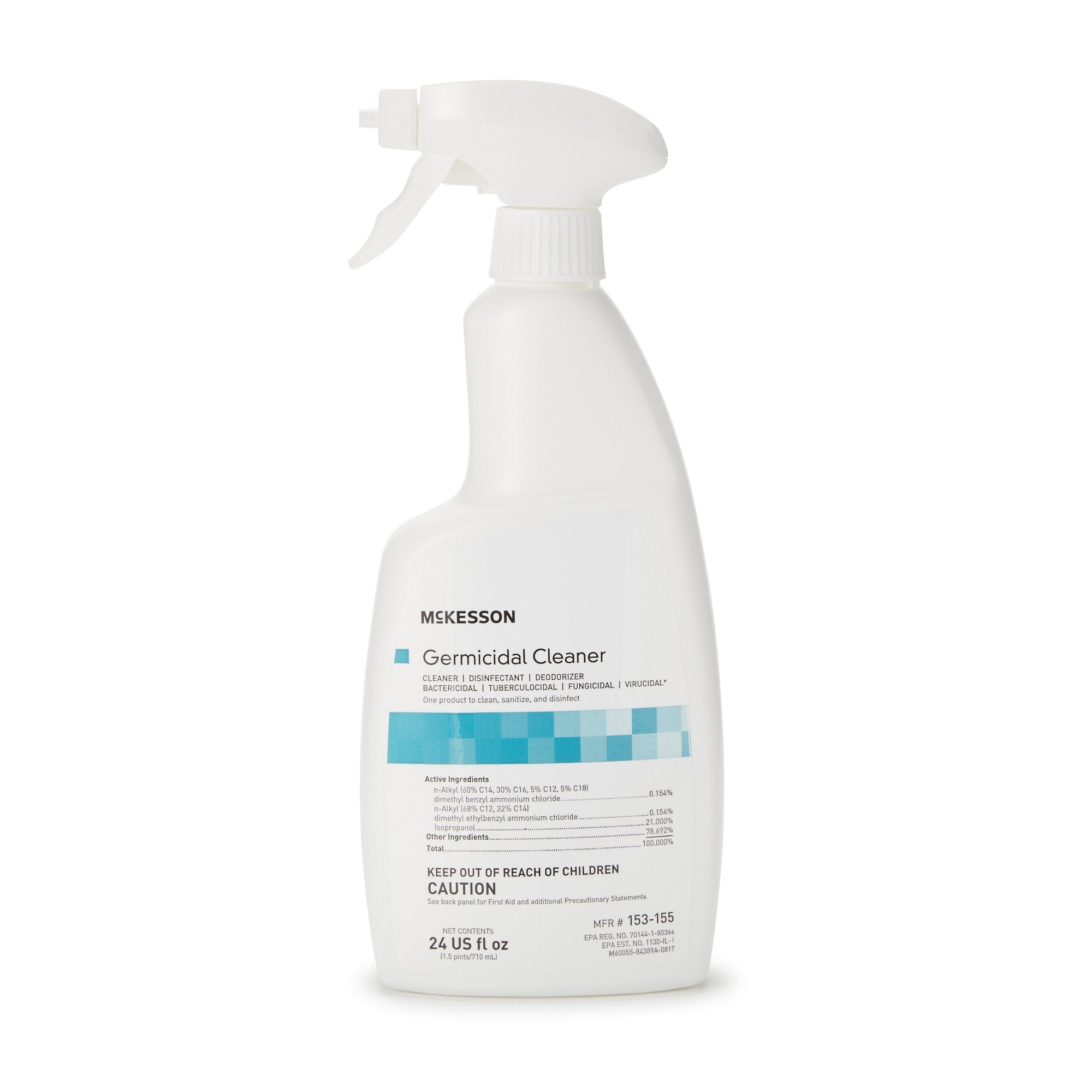 McKesson Germicidal Surface Disinfectant Cleaner, 24-ounce spray bottle-McKesson Surface Disinfectant Cleaner Alcohol Based Pump Spray Liquid 24 oz. Bottle Alcohol Scent NonSterile