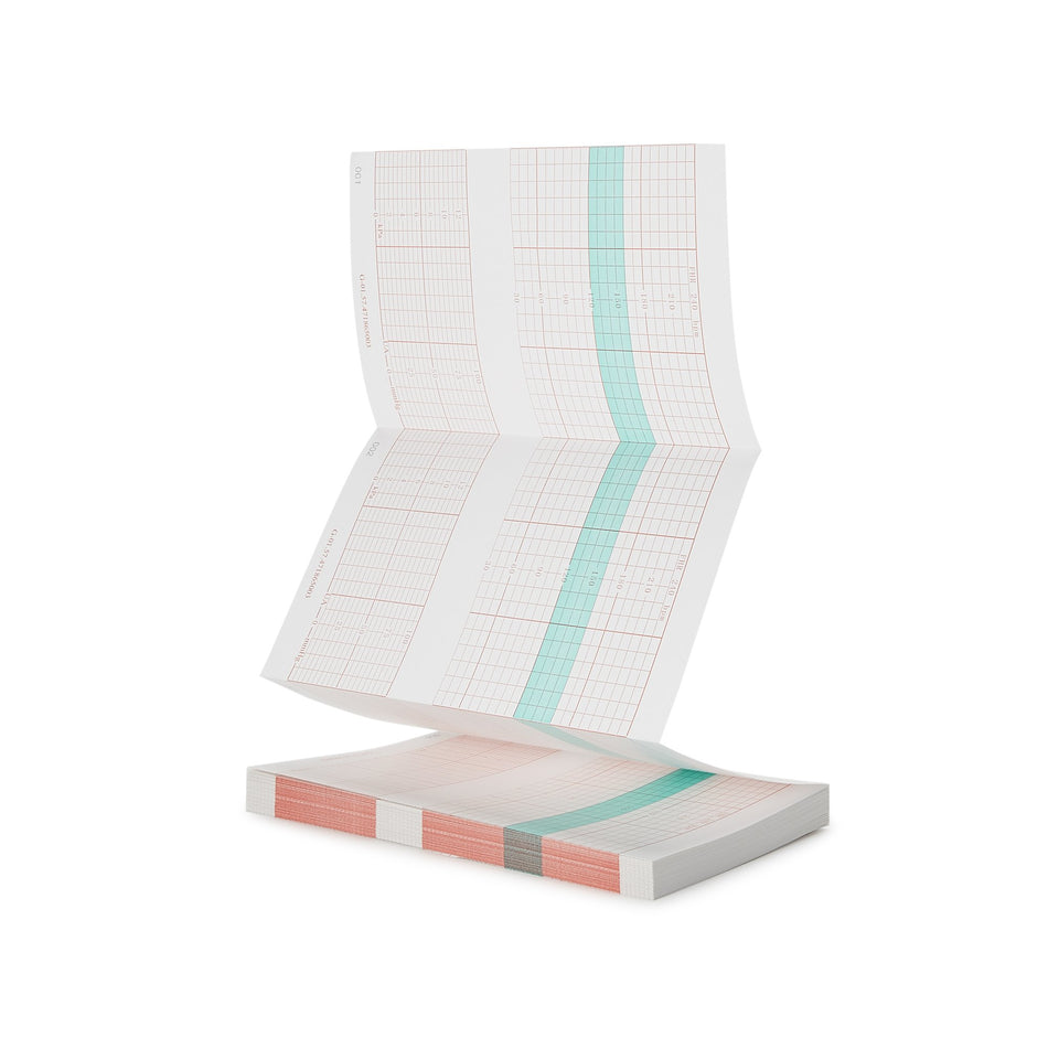Thermo Paper-Recording Chart Paper Cooper Surgical Z-Fold Red Grid