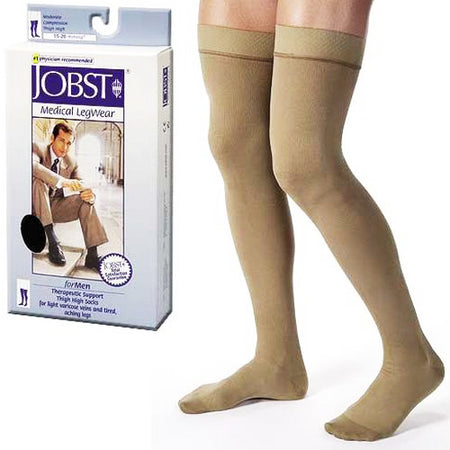 Jobst for Men 15 - 20 Thigh-Hi Khaki Medium