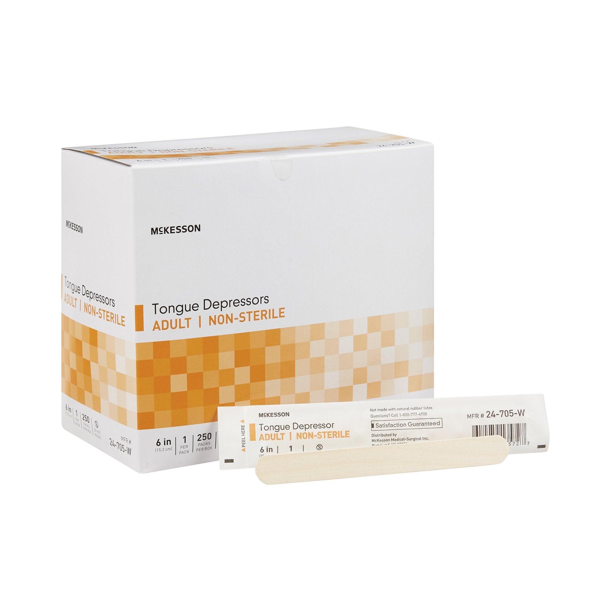 McKesson Tongue Depressor, Wood, 6 Inch-Tongue Depressor McKesson 6 Inch Length Wood Senior