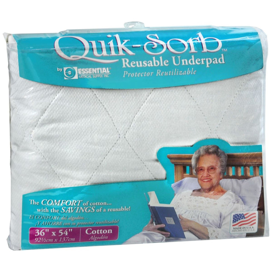 Quik-Sorb Reusable Underpad, 36 x 54 in., Blue-Reusable Underpad Quik-Sorb 36 X 54 Inch Liquidfill Heavy Absorbency