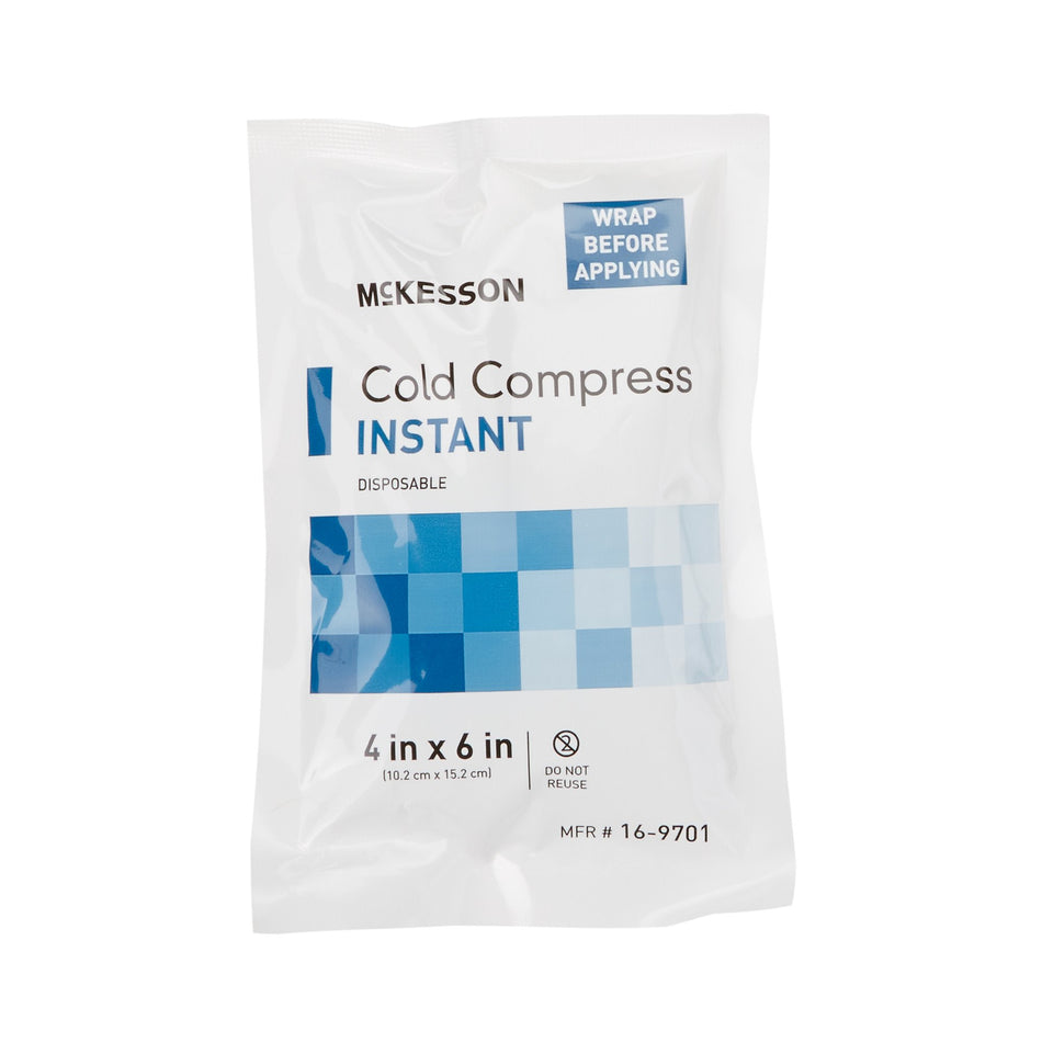 McKesson Instant Cold Pack, 4 x 6 Inch-Instant Cold Pack McKesson General Purpose 4 X 6 Inch Plastic / Calcium Ammonium Nitrate / Water Disposable