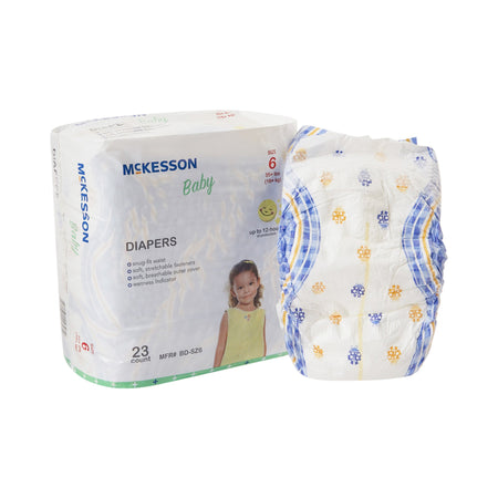 McKesson Baby Diaper, Size 6-Unisex Baby Diaper McKesson Size 6 Disposable Heavy Absorbency