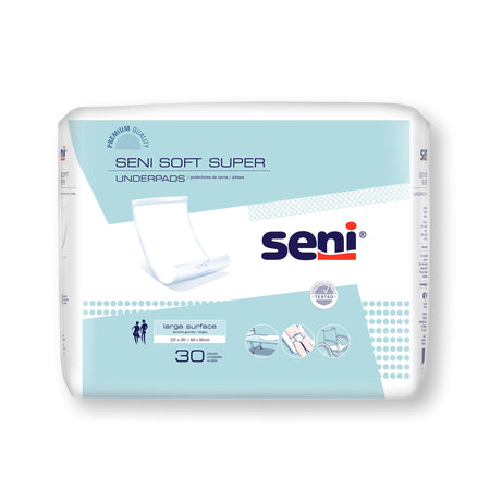 Seni Soft Super Underpad, Level 2 Absorbency-Disposable Underpad Seni Soft Super 23 X 35 Inch Cellulose Pulp Moderate Absorbency