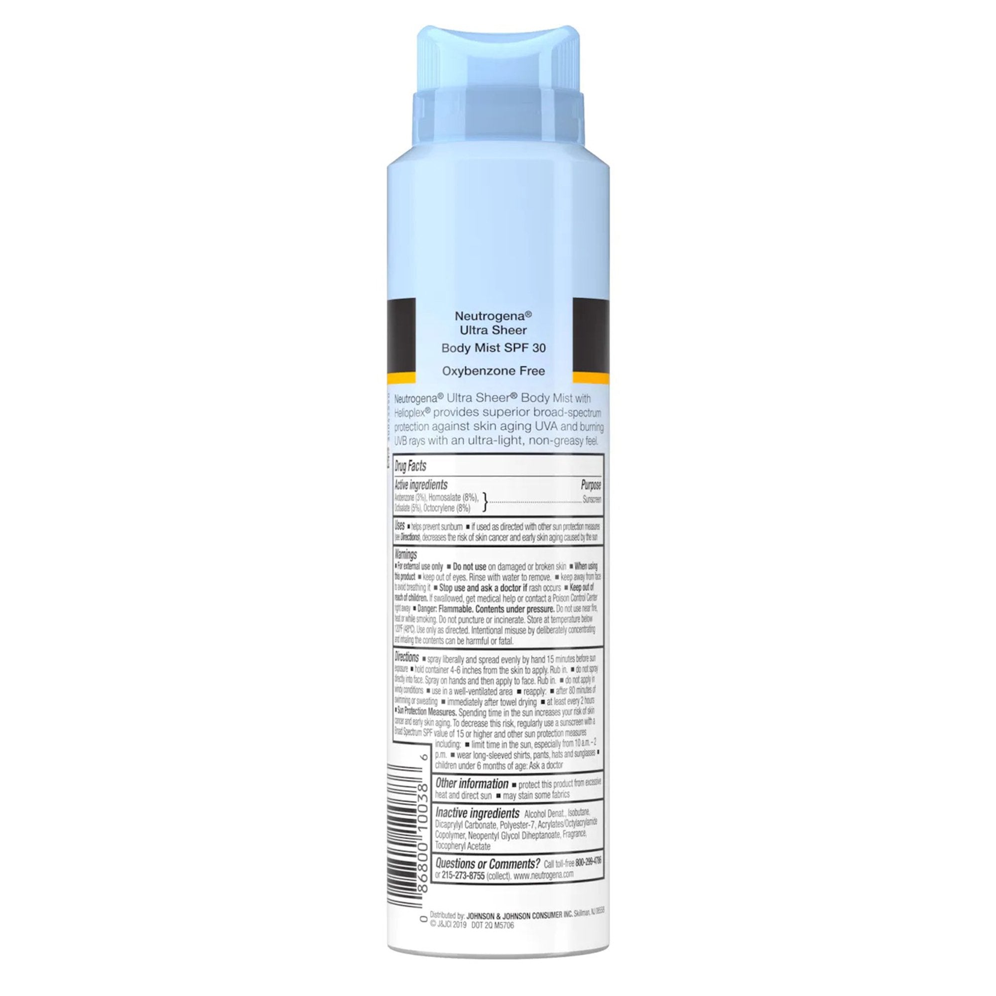 Neutrogena Ultra Sheer Sunscreen Spray, SPF 30-Sunscreen NeutrogenaUltra Sheer Body Mist SPF 30 Liquid 5 oz. Can