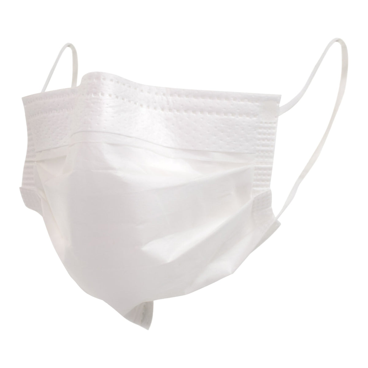 McKesson Procedure Mask, Pleated with Earloops, One Size Fits Most, White, Non-Sterile-Procedure Mask McKesson ASTM Level 3 Earloops One Size Fits Most