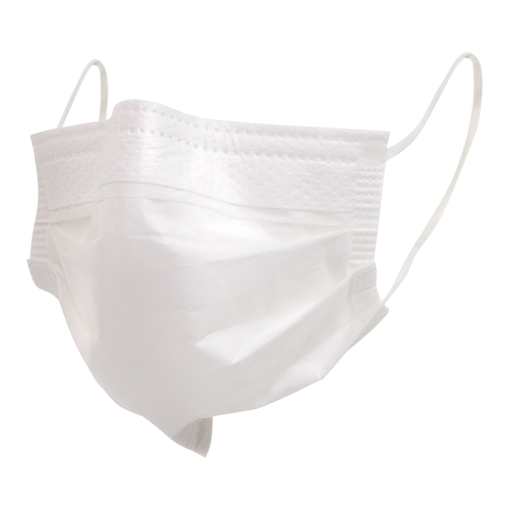 McKesson Procedure Mask, Pleated with Earloops, One Size Fits Most, White, Non-Sterile-Procedure Mask McKesson ASTM Level 3 Earloops One Size Fits Most