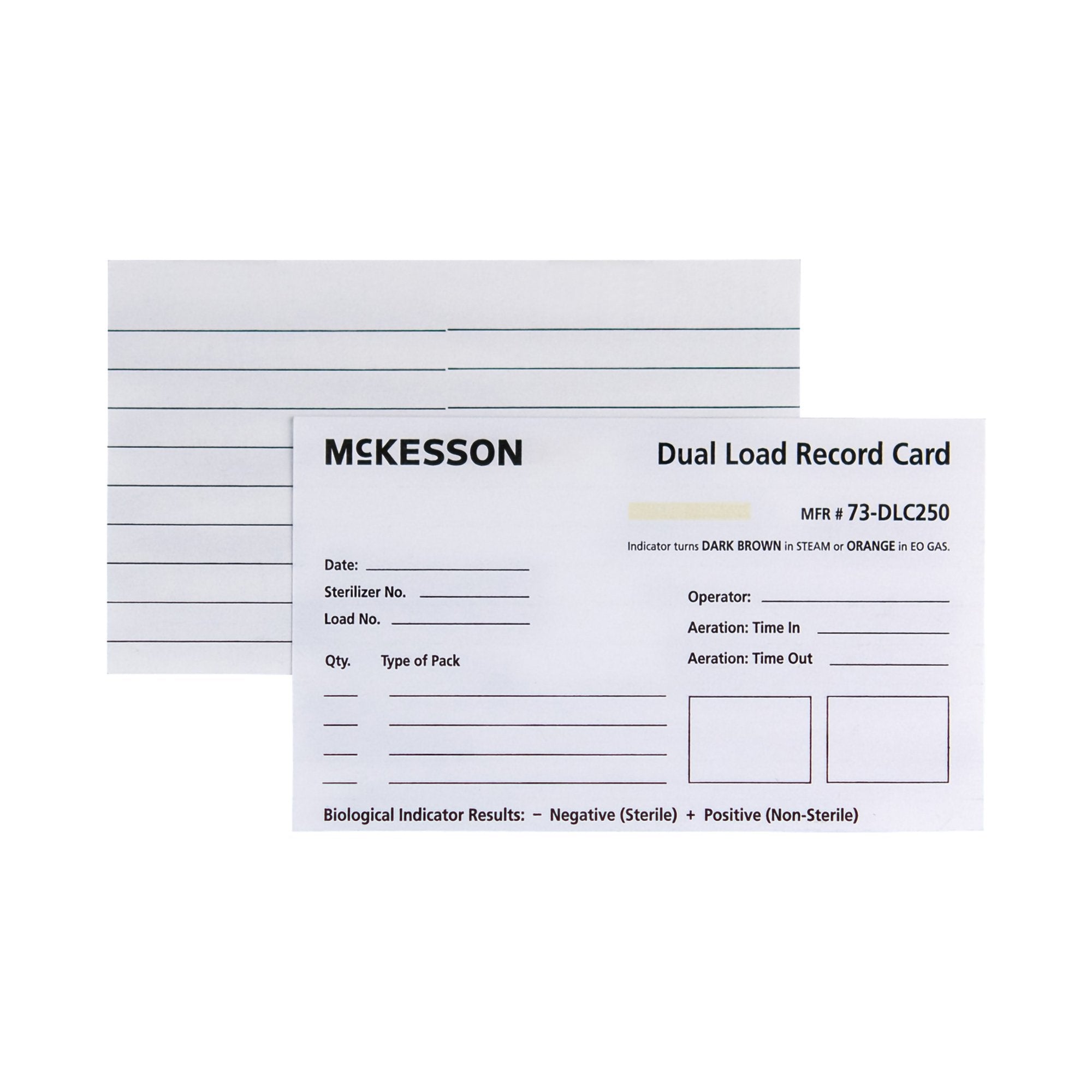 McKesson Sterilization Record Card-Sterilization Record Card McKesson Steam / EO Gas