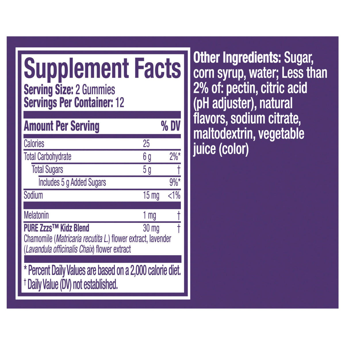 Vicks Pure Zzzs Kidz Gummies, Natural Berry Flavor-Children's Sleep Aid Vicks Pure ZZZ's 24 per Bottle Gummy