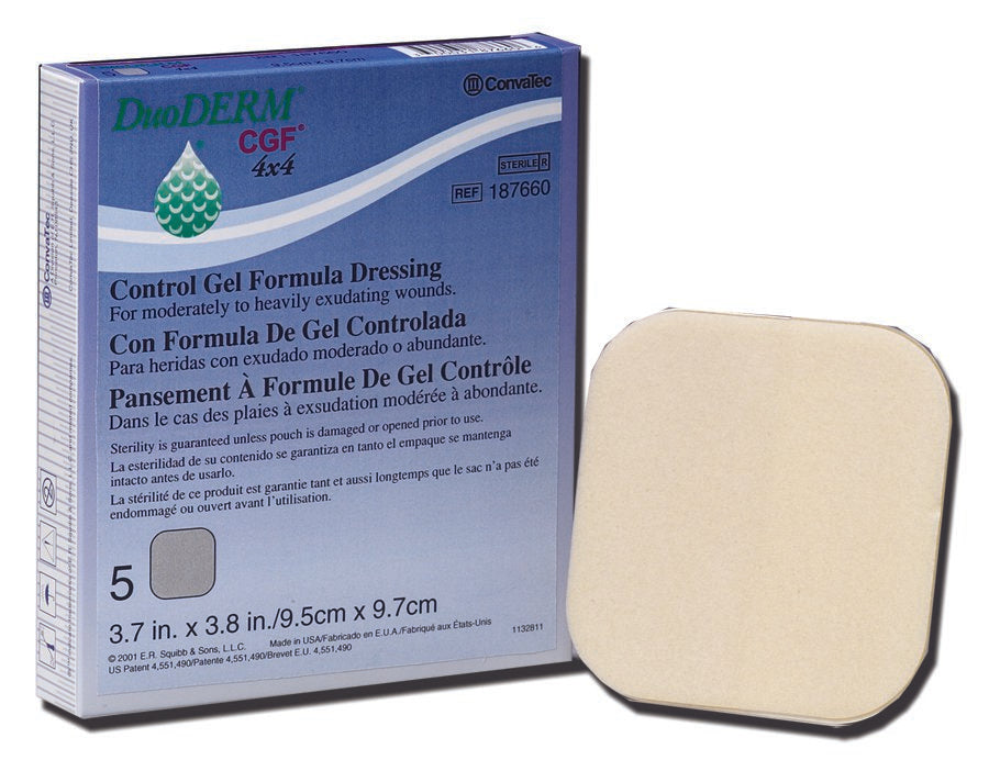 DuoDerm� CGF� Hydrocolloid Dressing, Sterile, Square, 8 x 8 inch-Hydrocolloid Dressing DuoDERM� CGF� 8 X 8 Inch Square