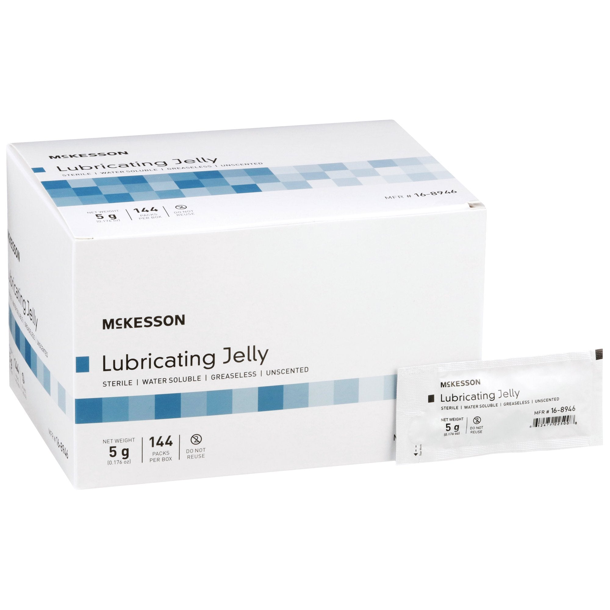 McKesson Lubricating Jelly, 5-gram Packet-Lubricating Jelly McKesson 5 Gram Individual Packet Sterile