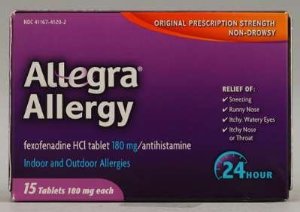 Allegra Allergy 24 Hr Tablets-Allergy Relief Allegra 180 mg Strength Tablet 15 per Box
