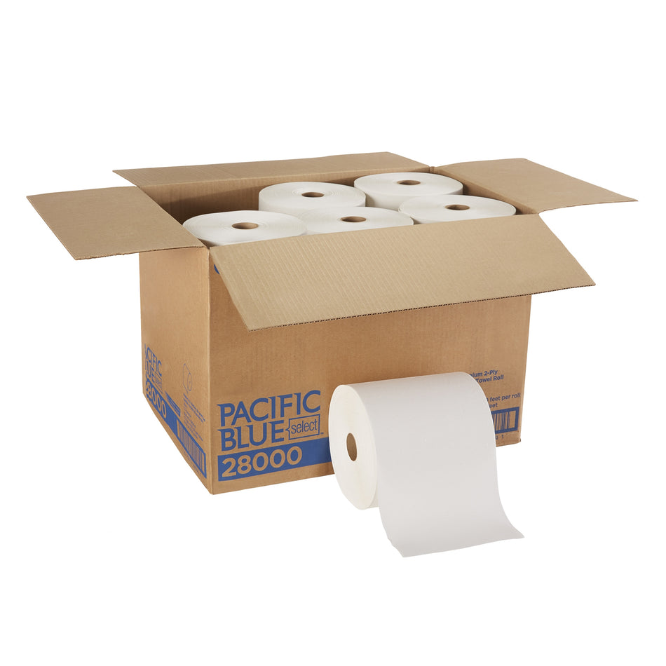 Pacific Blue Select Paper Towel, 7-7/8 Inch x 350 Foot, 12 Rolls Per Case-Paper Towel Pacific Blue Select Hardwound Roll 7-7/8 Inch X 350 Foot
