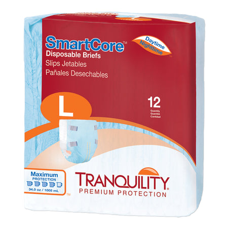 Tranquility SmartCore Maximum Protection Incontinence Brief, Large-Unisex Adult Incontinence Brief Tranquility SmartCore Large Disposable Heavy Absorbency