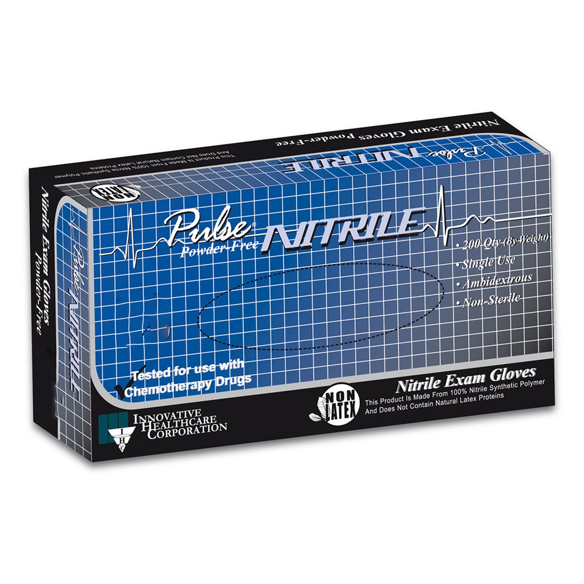 Pulse® Nitrile Exam Glove, 2X-Large, Aqua Blue - Gloves>Exam Gloves - Innovative Healthcare Corp