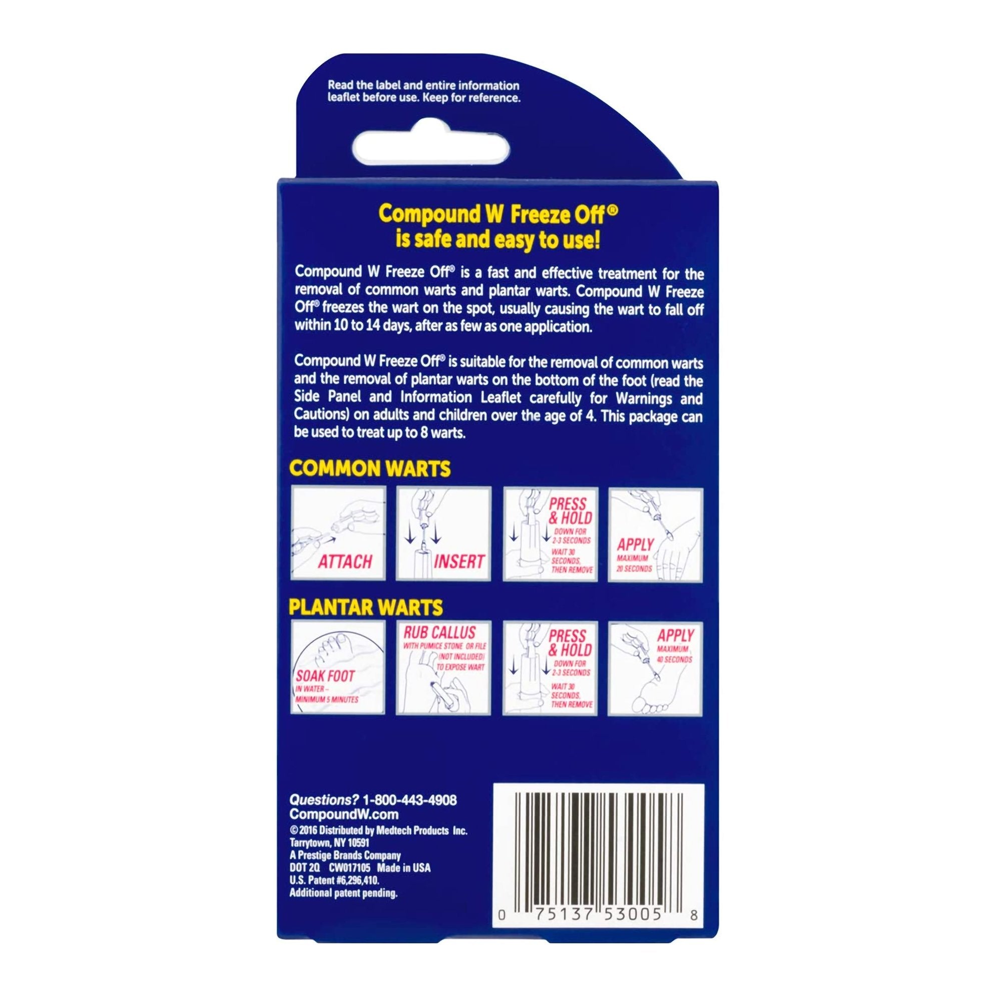Compound W Freeze Off Dimethyl Ether / Propane Wart Remover-Wart Remover Compound W Freeze Off Liquid 8 per Box