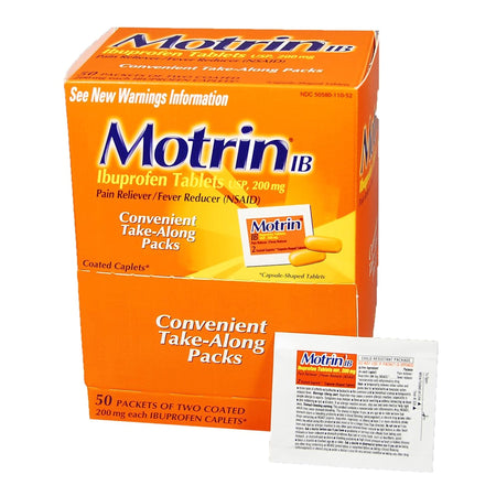 Motrin IB Ibuprofen Pain Relief-Pain Relief Motrin IB 200 mg Strength Ibuprofen Caplet 50 per Box