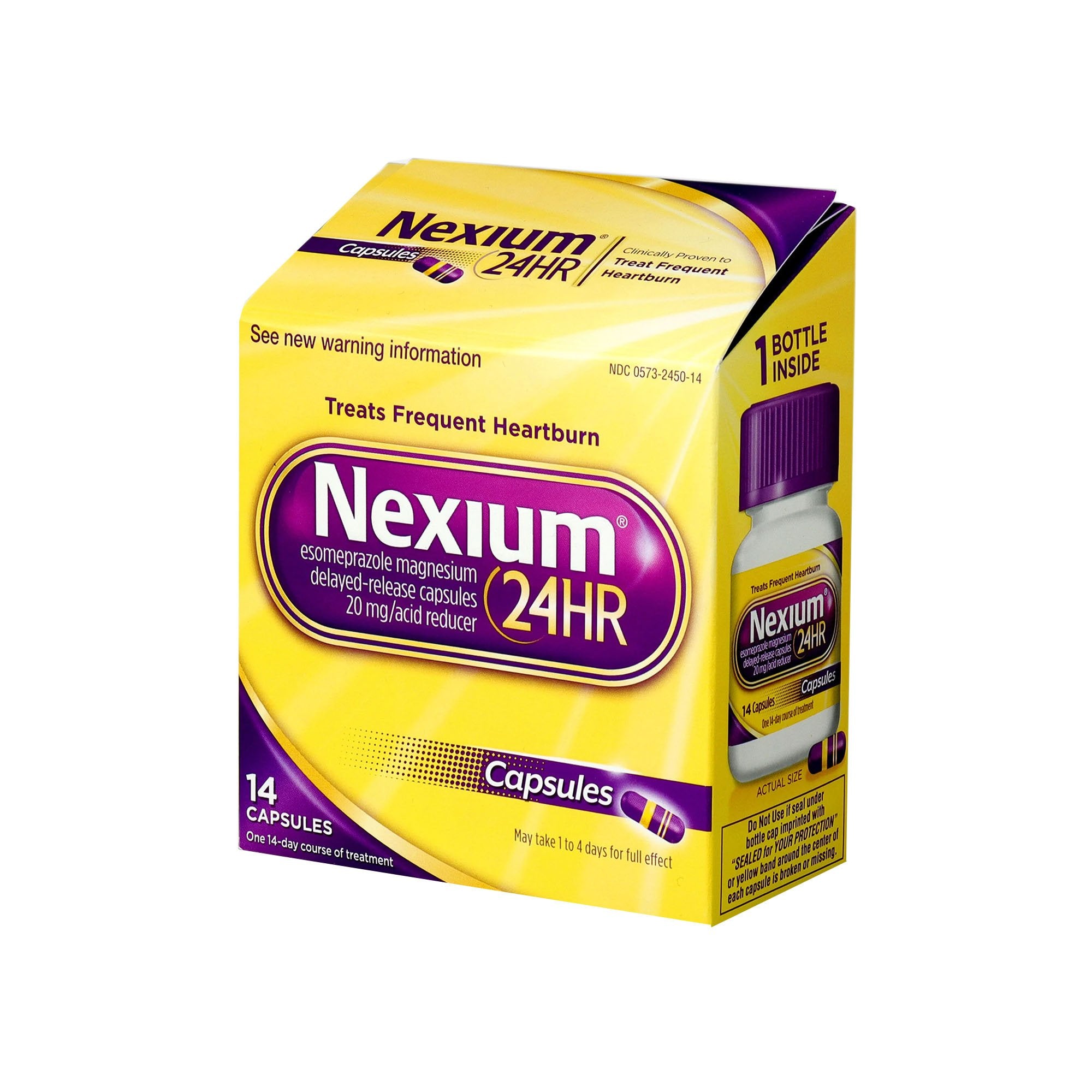 Nexium 24HR Esomeprazole Antacid-Antacid Nexium 24 HR 20 mg Strength Capsule 14 per Bottle