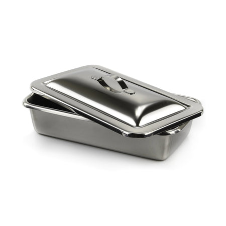 McKesson Instrument Tray, Strap Handle, 8-7/8 Inches-Instrument Tray McKesson Strap Handle Stainless Steel 8-7/8 X 5 X 2 Inch