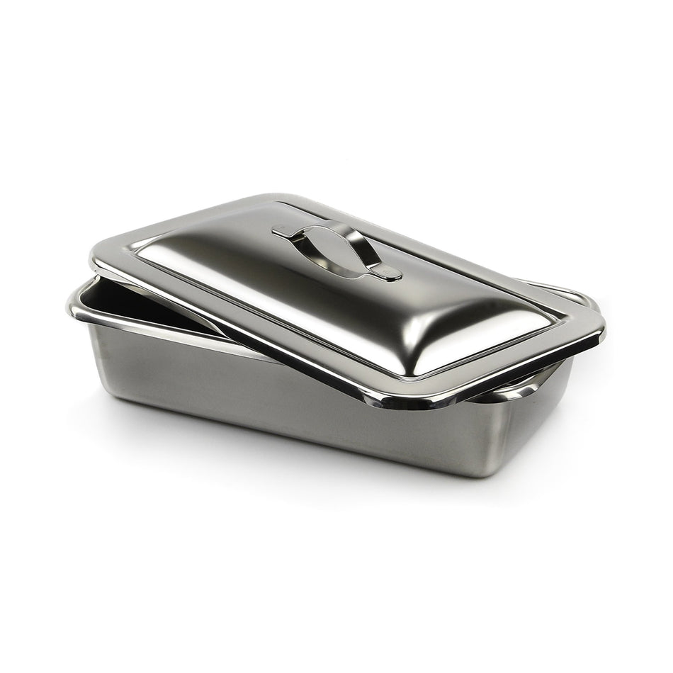 McKesson Instrument Tray, Strap Handle, 8-7/8 Inches-Instrument Tray McKesson Strap Handle Stainless Steel 8-7/8 X 5 X 2 Inch