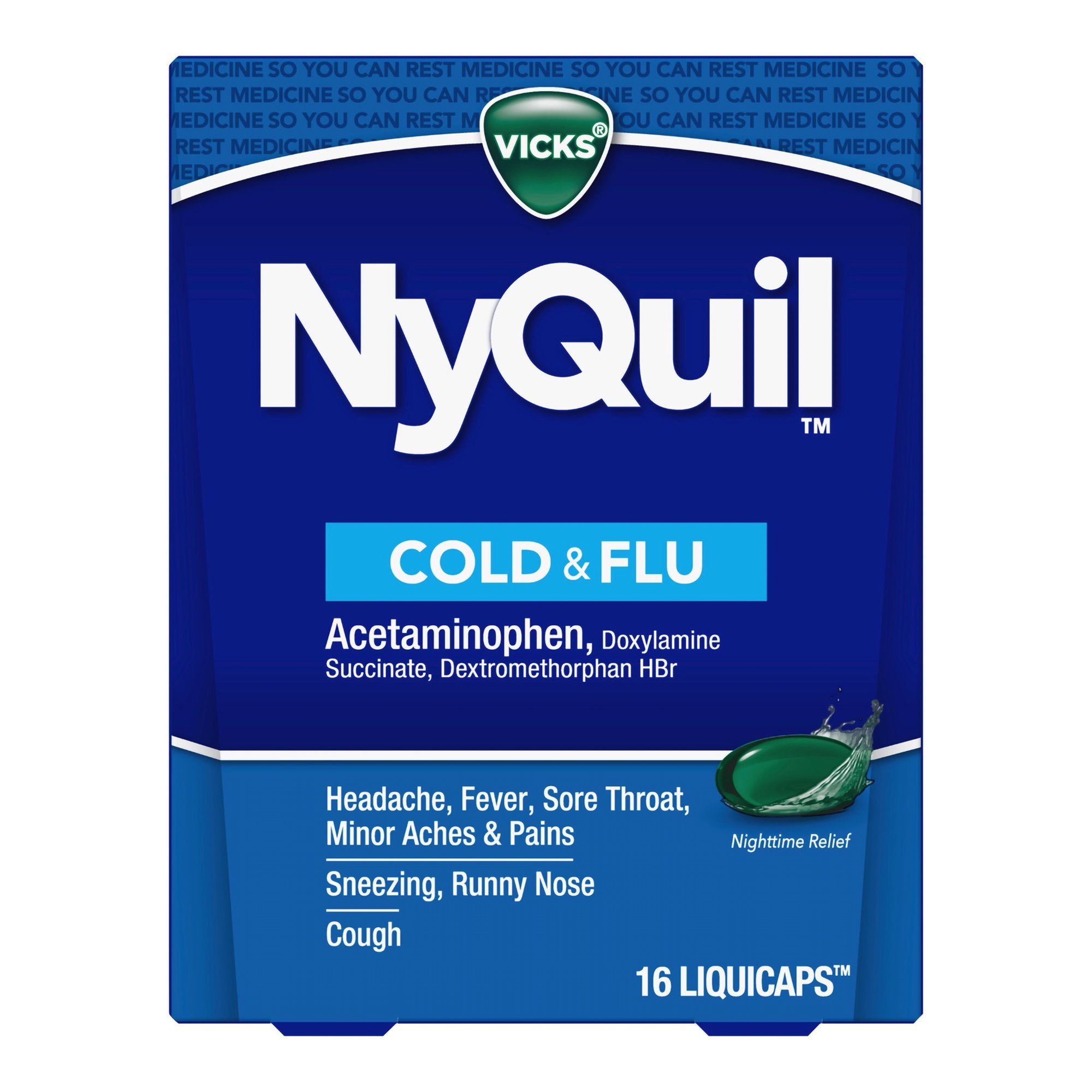 Vicks NyQuil Cold & Flu LiquiCaps - Pharmaceuticals>Over the Counter>Cough and Cold Relief - Procter & Gamble