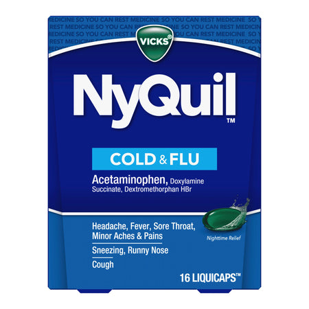 Vicks NyQuil Cold & Flu LiquiCaps - Pharmaceuticals>Over the Counter>Cough and Cold Relief - Procter & Gamble
