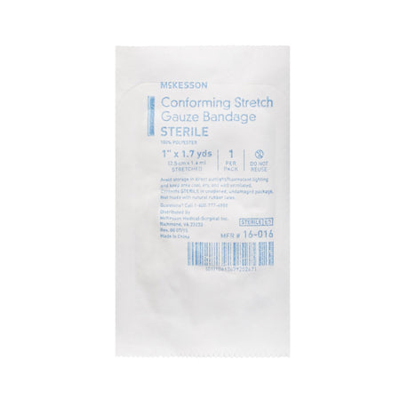 McKesson Sterile Conforming Bandage, 1 Inch x 1-7/10 Yard-Conforming Bandage McKesson 1 Inch X 1-7/10 Yard Sterile 1 per Pack