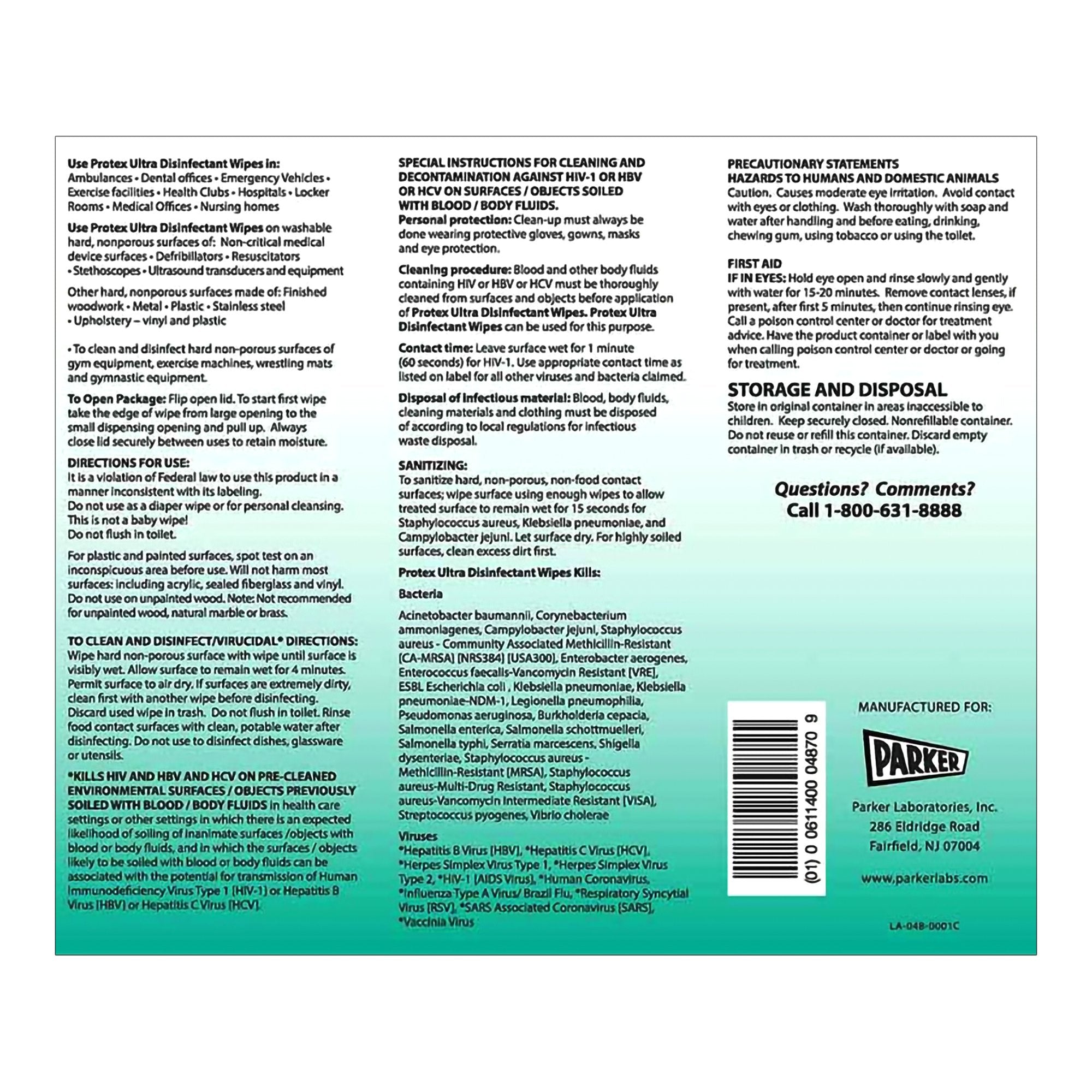 Protex Ultra Disinfectant Wipes, 7 x 9.5 Inch-Protex Ultra Surface Disinfectant Cleaner Premoistened Broad Spectrum Manual Pull Wipe 75 Count Canister Lemon Scent NonSterile