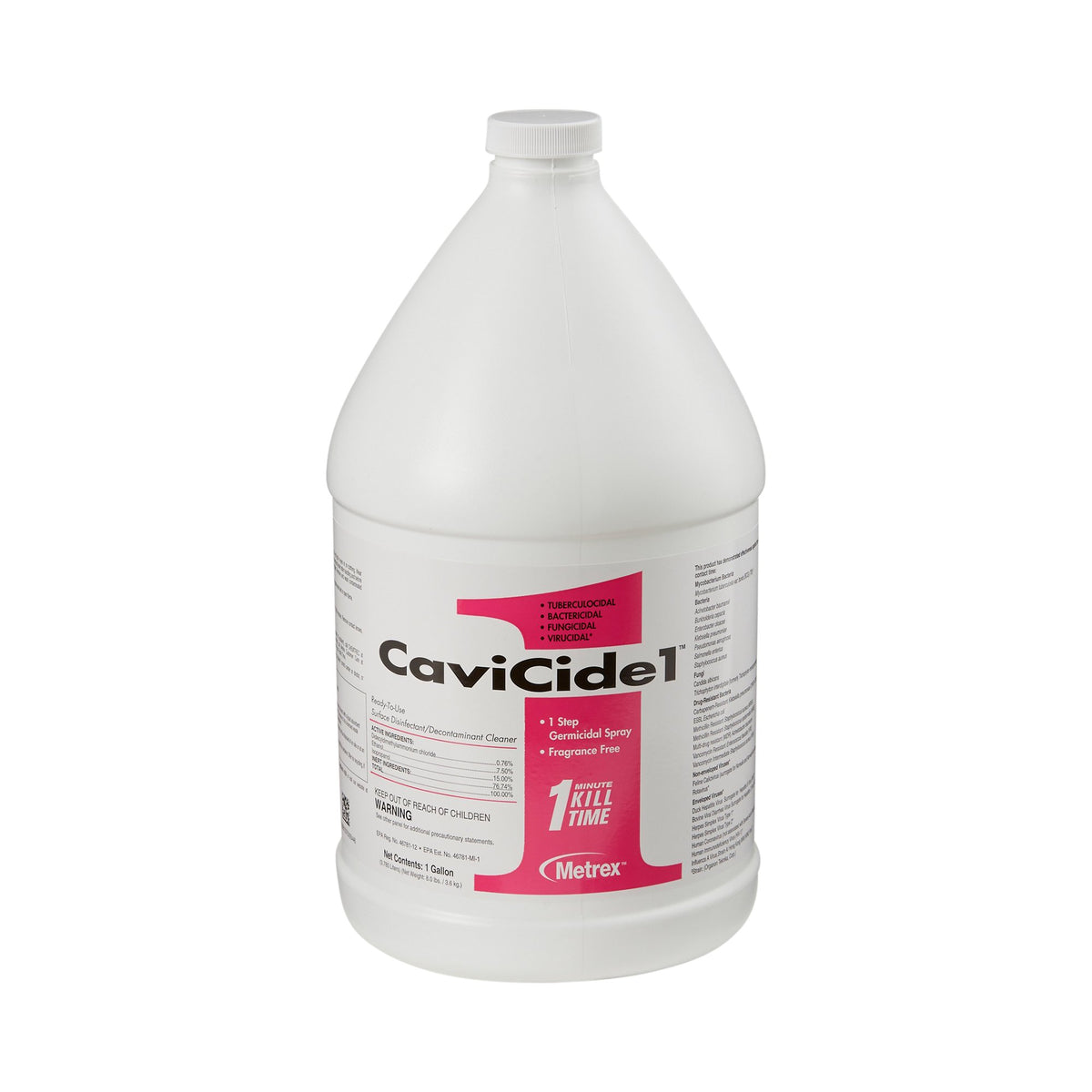 CaviCide1 Surface Disinfectant Cleaner-CaviCide1 Surface Disinfectant Cleaner Alcohol Based Manual Pour Liquid 1 gal. Jug Alcohol Scent NonSterile