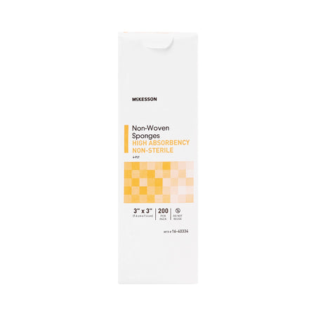 McKesson Nonwoven Sponge, 3 x 3 Inch, 4-Ply-Nonwoven Sponge McKesson 3 X 3 Inch 4-Ply NonSterile 200 per Pack