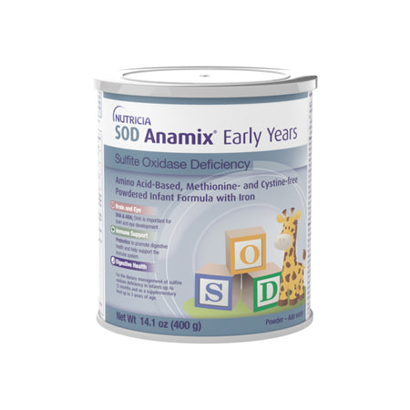 Nutricia SOD Anamix Early Years Amino AcidBased Methionine- and Cystine-Free Powdered Infant Formula with Iron-Infant Formula SOD Anamix Early Years Unflavored 14.1 oz. Can Powder Amino Acid Sulfite OIxidase Deficiency