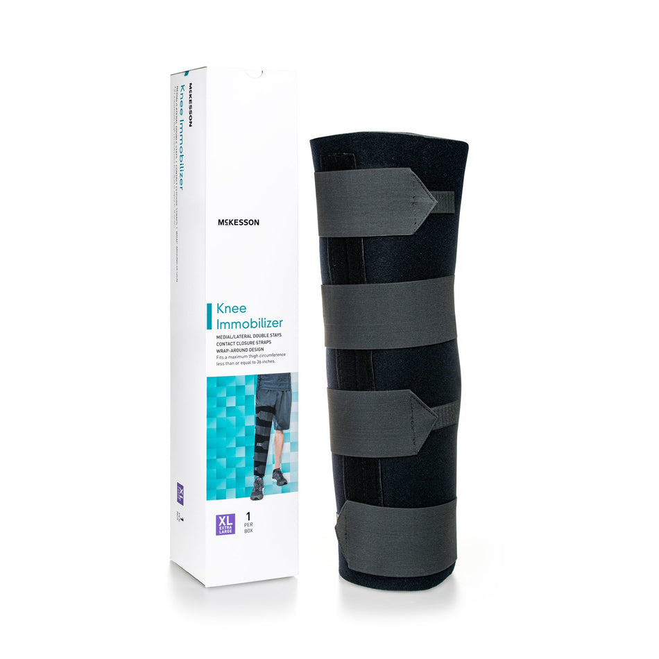 McKesson Knee Immobilizer, 18-Inch Length, Extra Large-Knee Immobilizer McKesson X-Large Up to 36 Inch Thigh Circumference 18 Inch Length Left or Right Knee