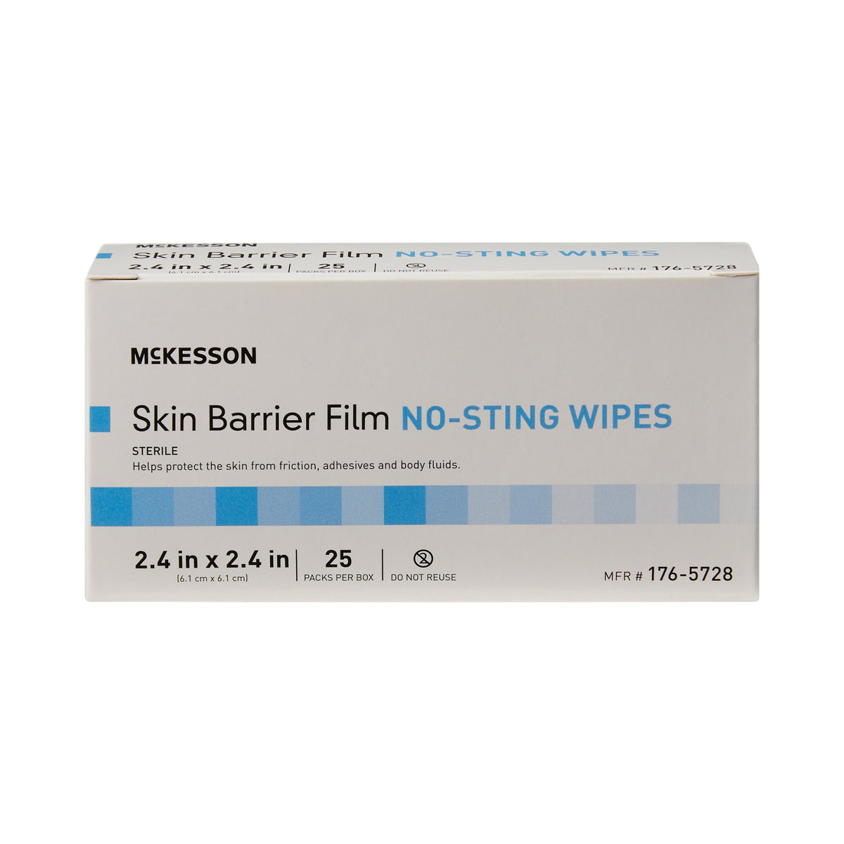 McKesson Skin Barrier Wipe-Skin Barrier Wipe McKesson No Sting 75 to 100% Strength Hexamethyldisiloxane Individual Packet Sterile