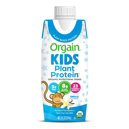 Orgain Kids Plant Protein Organic Nutritional Shake, Vanilla, 8-ounce carton-Pediatric Oral Supplement Orgain Kids Plant Protein Nutritional Shake Vanilla Flavor 8 oz. Carton Liquid Plant Based