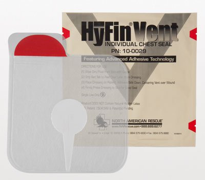HyFin Vent Chest Seal-Chest Wound Seal HyFin Individual 6 X 6 Inch 1 per Pack NonSterile
