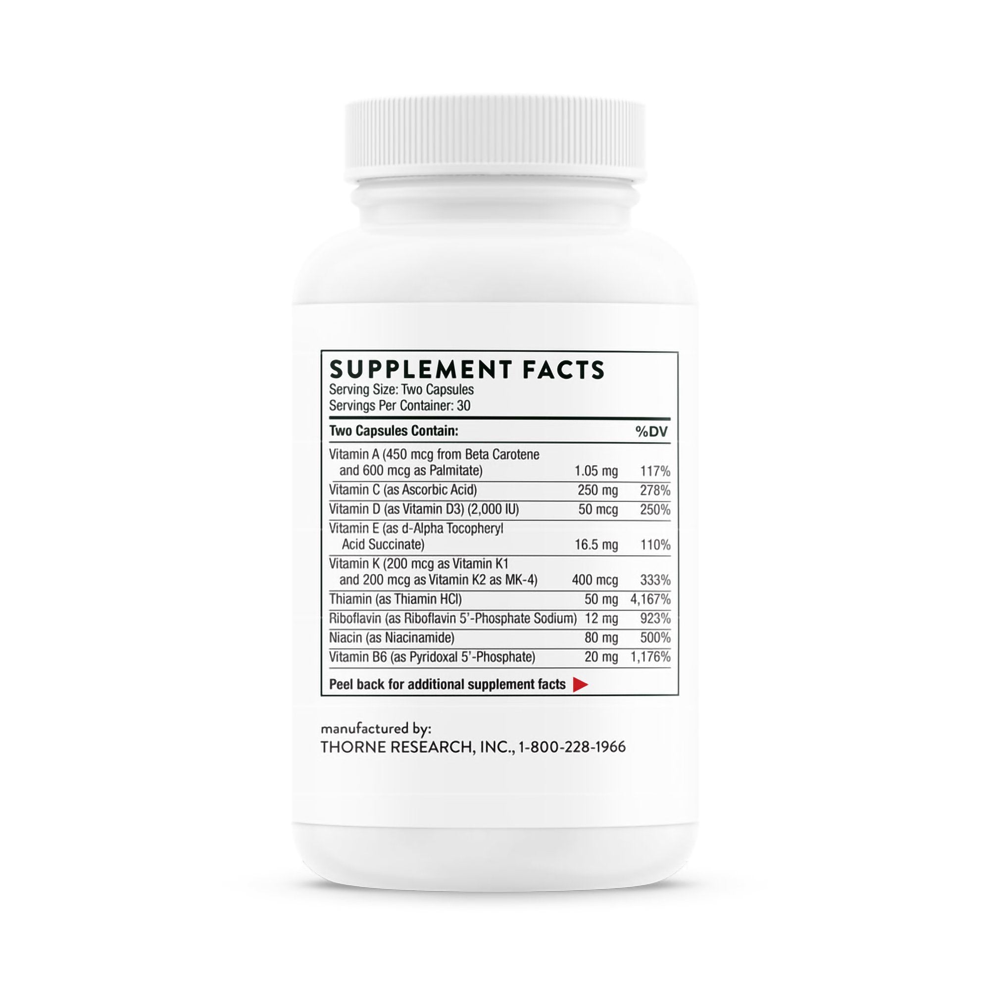 Thorne Basic Nutrients 2/Day Dietary Supplement-Dietary Supplement THORNE Basic Nutrients 2/Day Various Strengths Capsule 60 per Bottle