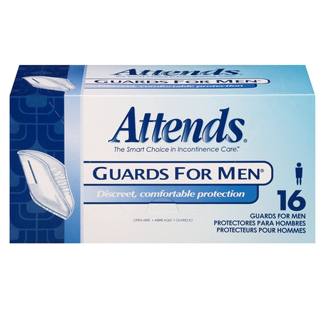 Attends Guards For Men Bladder Control Pad-Bladder Control Pad Attends Guards For Men 5.9 X 12-1/2 Inch Light Absorbency Polymer Core One Size Fits Most