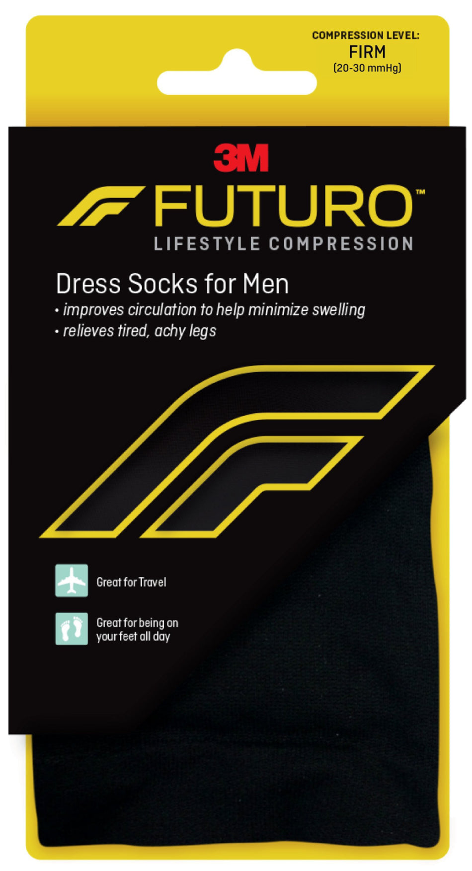 3M Futuro Compression Socks for Men-Compression Socks 3M Futuro Knee High Medium Black Closed Toe