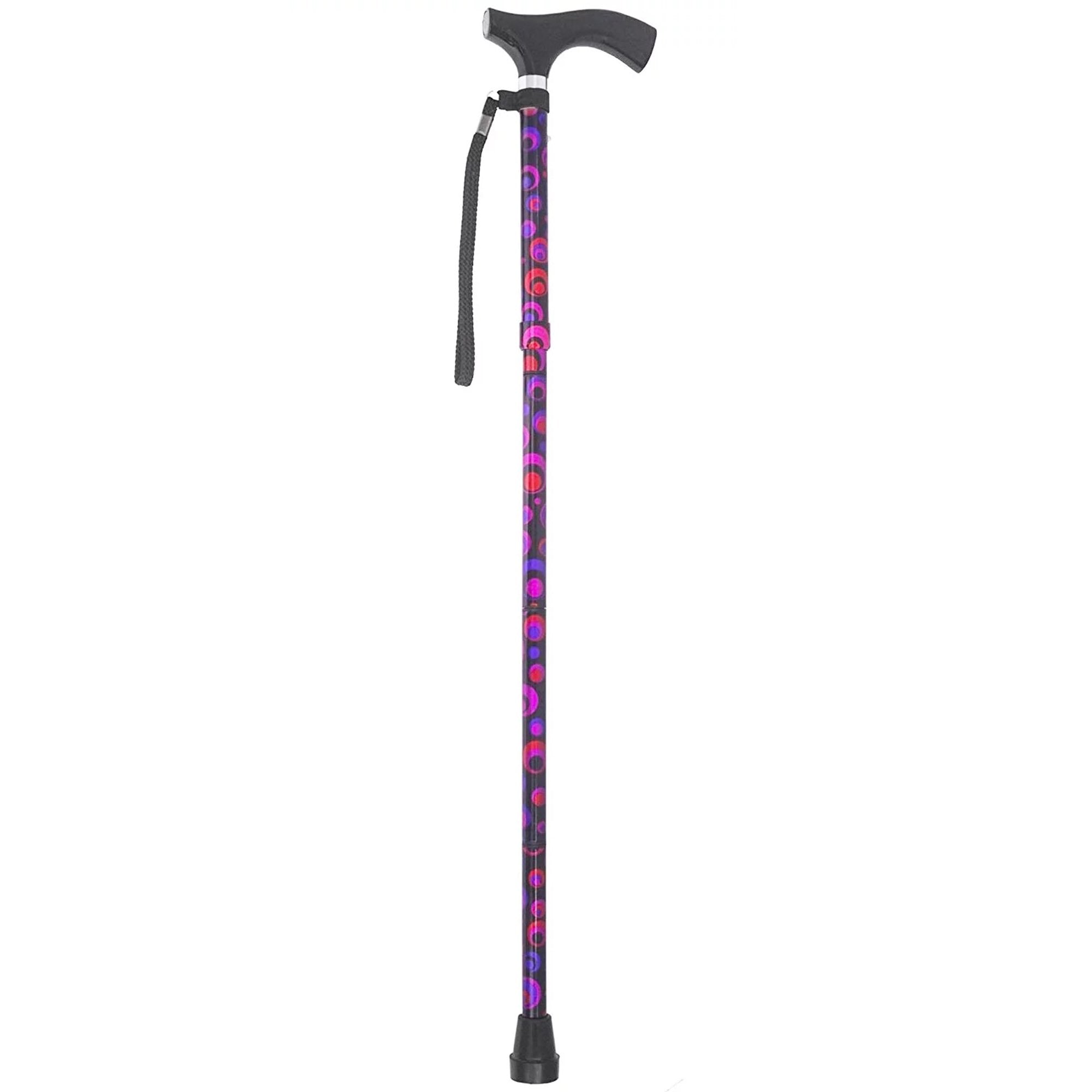 Switch Sticks Folding Cane, Circle Print, 32 to 37 Inch Height-Folding Cane Switch Sticks Aluminum 32 to 37 Inch Height Circle Print